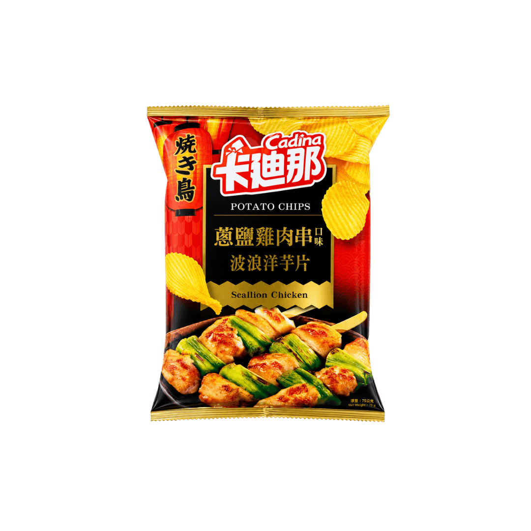 【卡迪那】波浪洋芋片(蔥鹽雞肉串) 75g