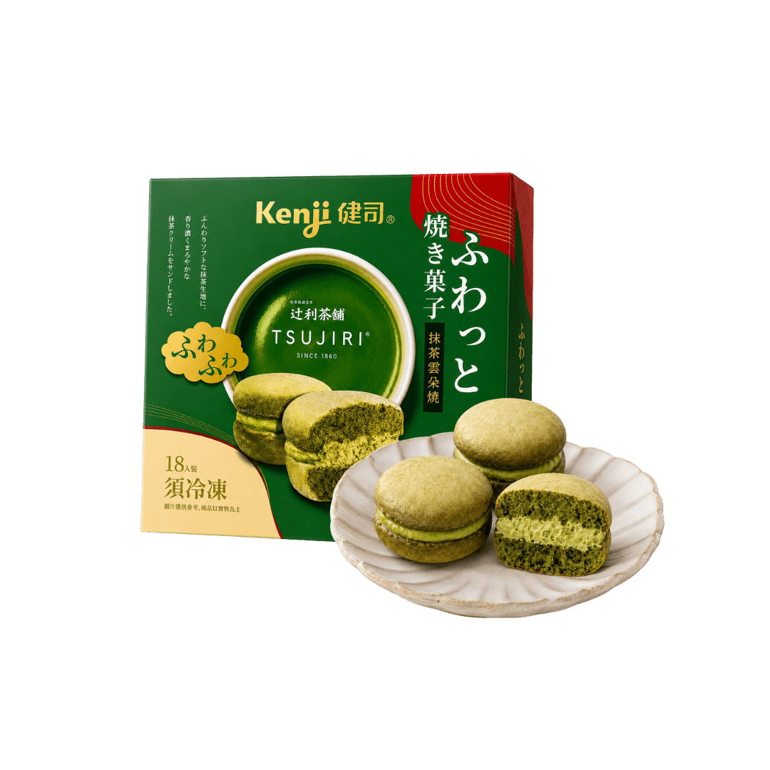 【健司】辻利抹茶雲朵燒 160g(18入)