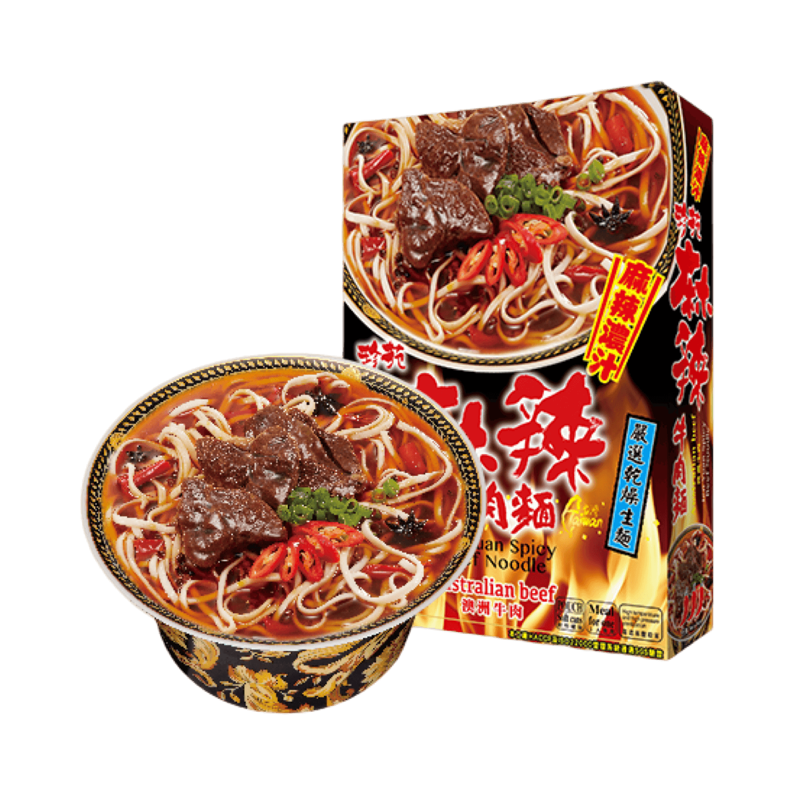【珍苑】濃汁麻辣牛肉麵 530g