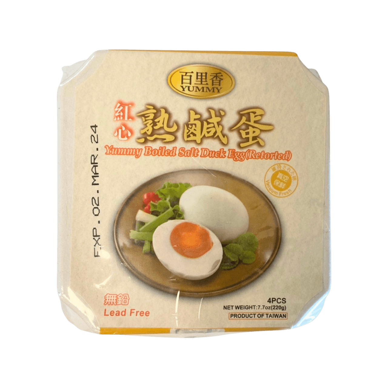 【百里香】紅心熟鹹蛋(4粒) 220g